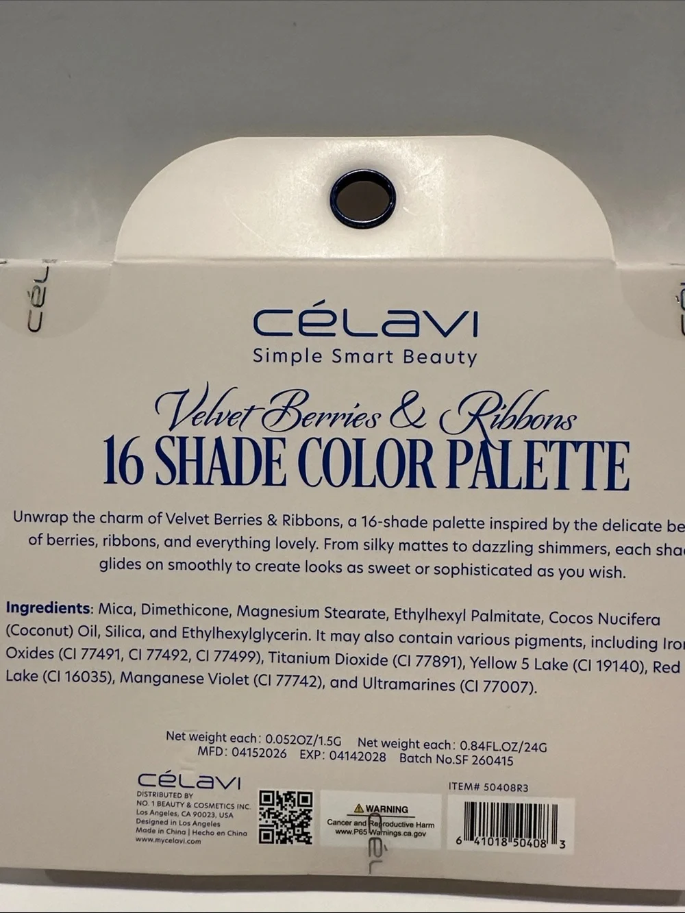 New Celavi Simple Dmart Beauty Velvet Berries & Ribbons 16 Shadr Color Palette.